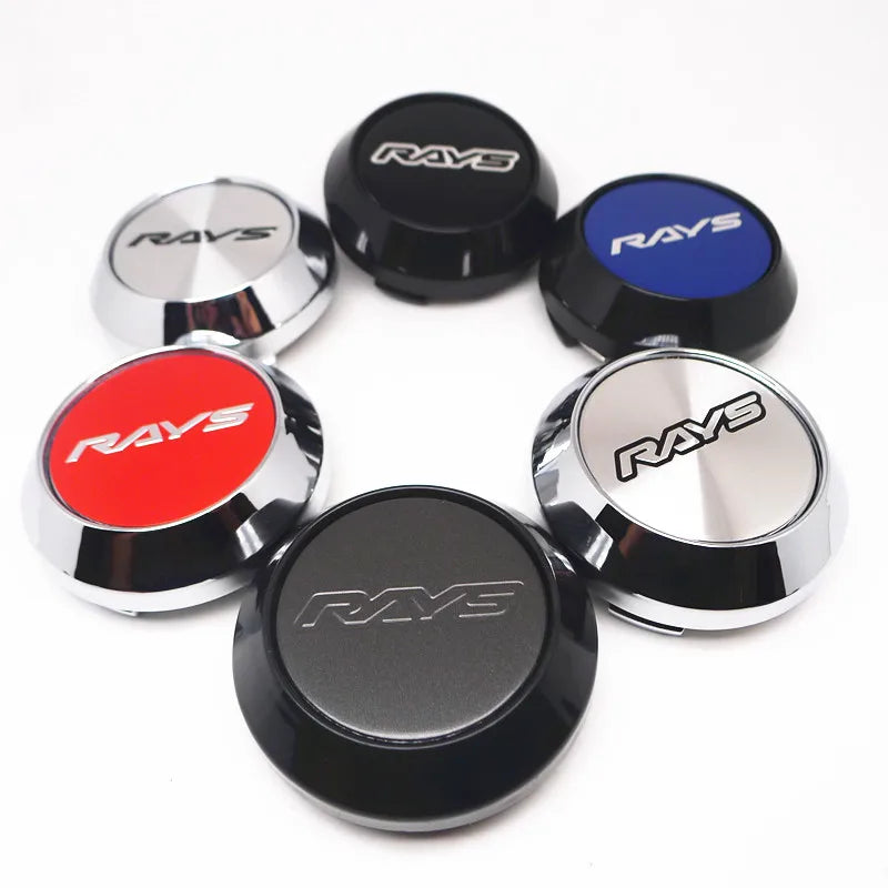 4pcs 64mm 57mm Rays Wheel Center Cap Hub Car Rims Cover Hubcaps Rims Japan Volk Emblem Badge Auto Styling Accessories