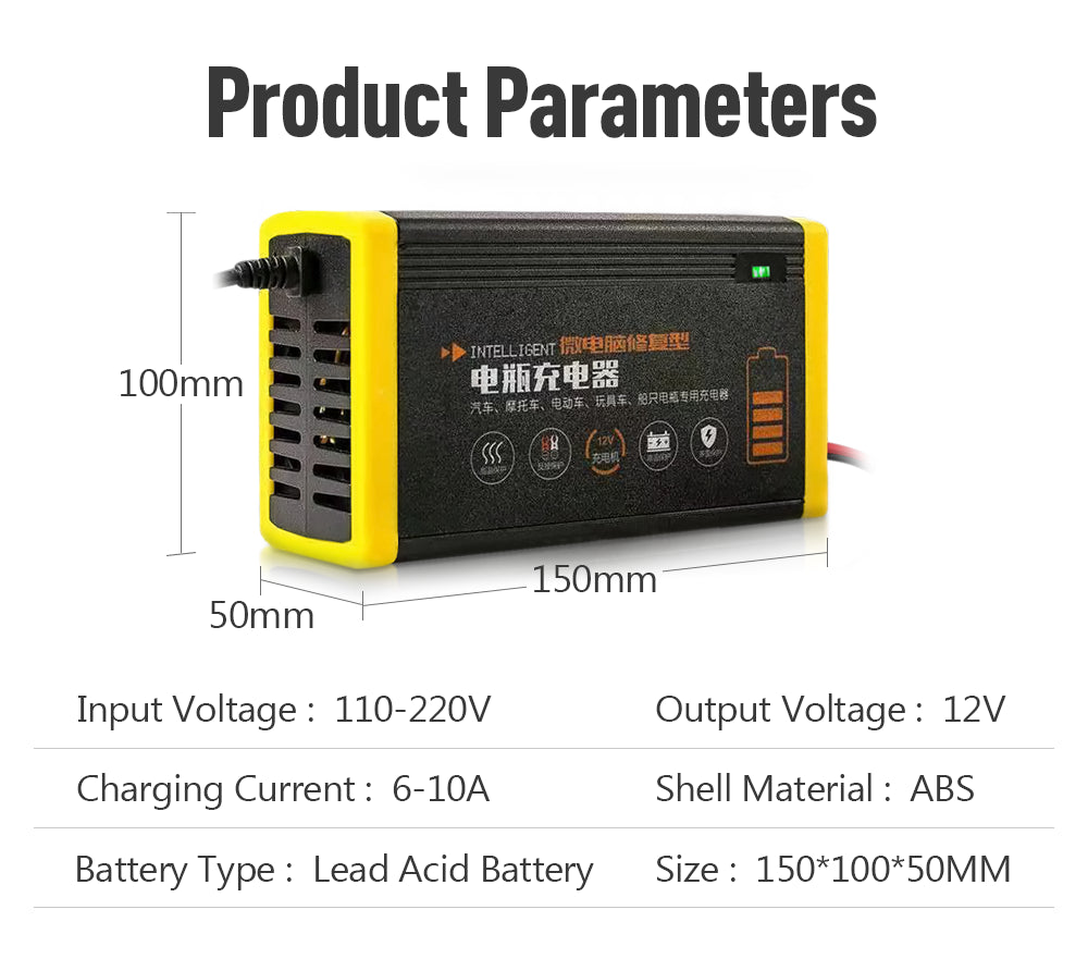 Car Battery Charger 10A 12V Automotive Battery Charger 24V 5A