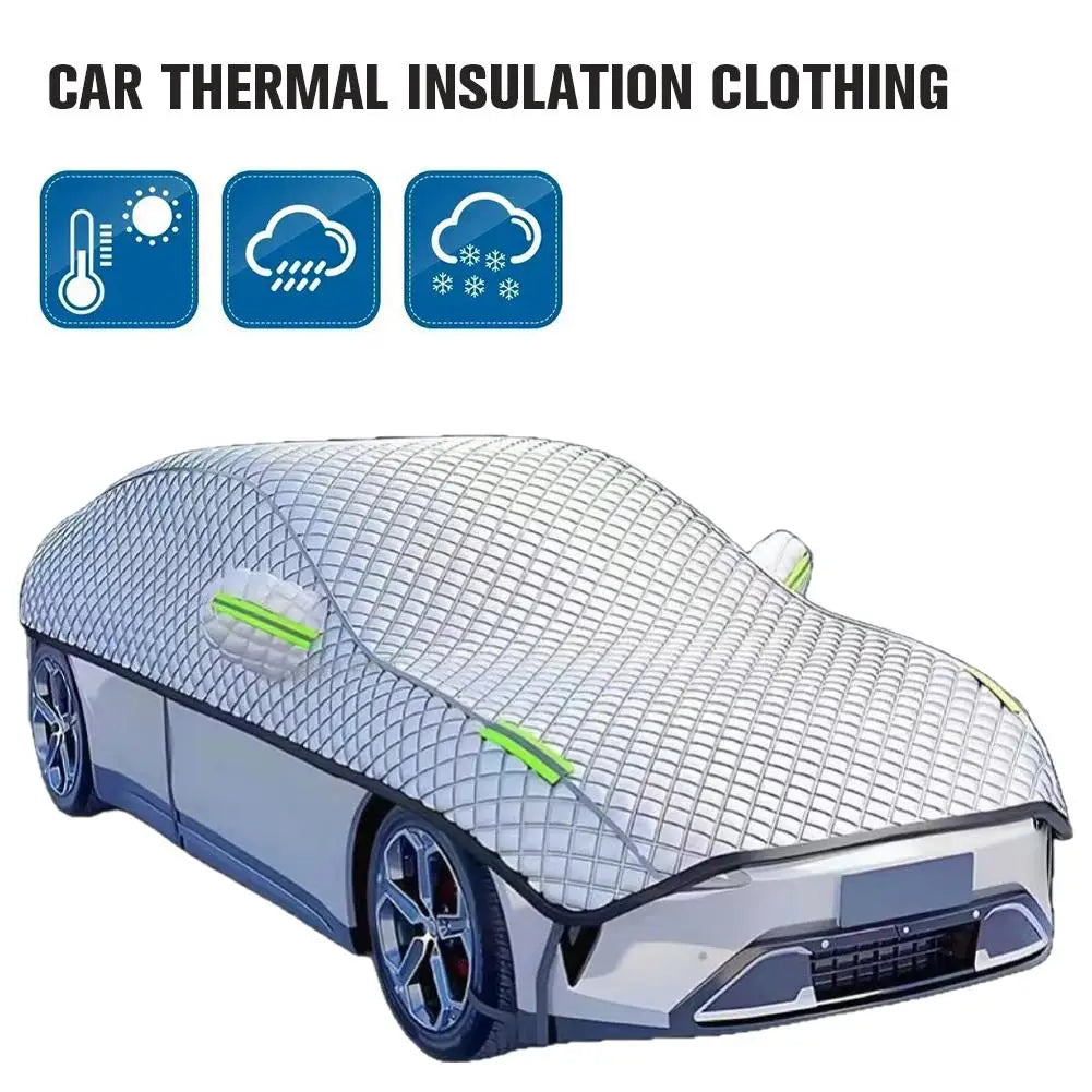 Universal Car Outdoor Cover Four Seasons Exterior Half Sunshades Covers  Anti-frost  Sun Protection Snow Proof Car Covers