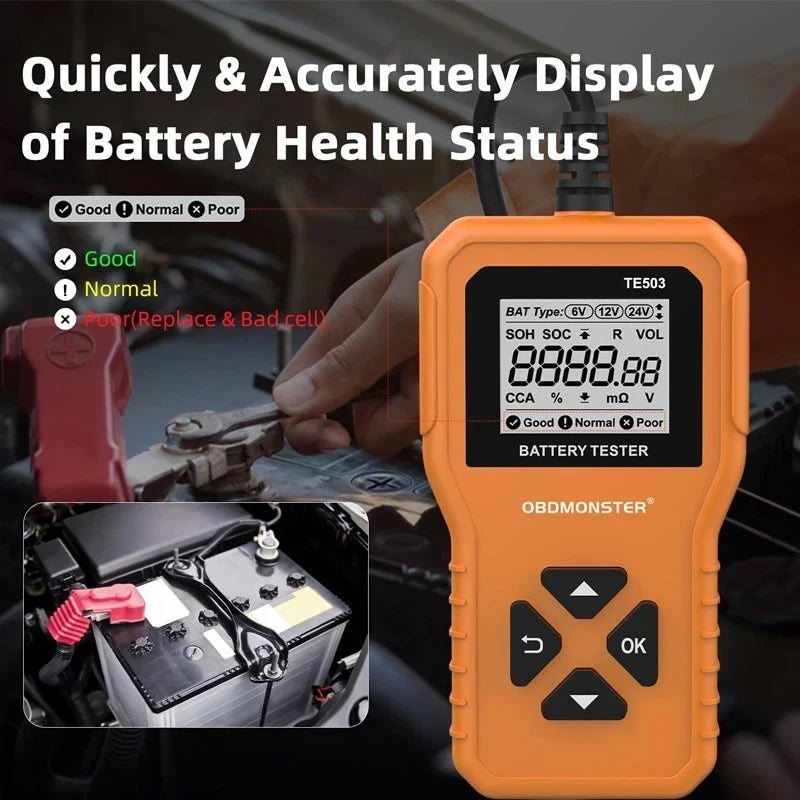 Car Battery Tester 100-2200 CCA Battery System Analyzer BM550