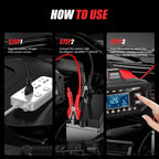 Car Battery Charger for Repair Car Maintainer Full Automatic LCD Display 12V/24V00W