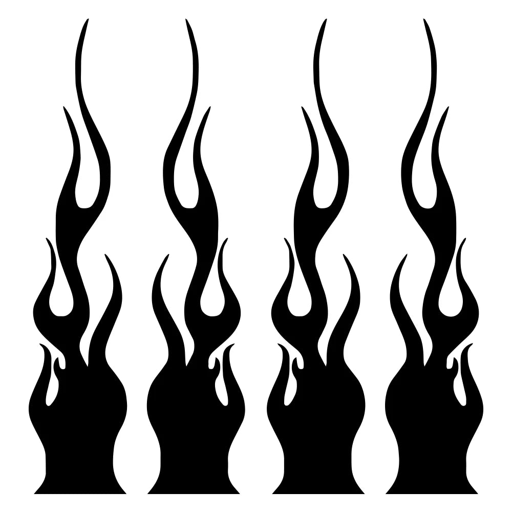 4 PCS/SET Car Stickers Flame Decals Rearview Mirror Bumper Body Scratch Decoration Motorcycle Skateboard Helmet Stickers