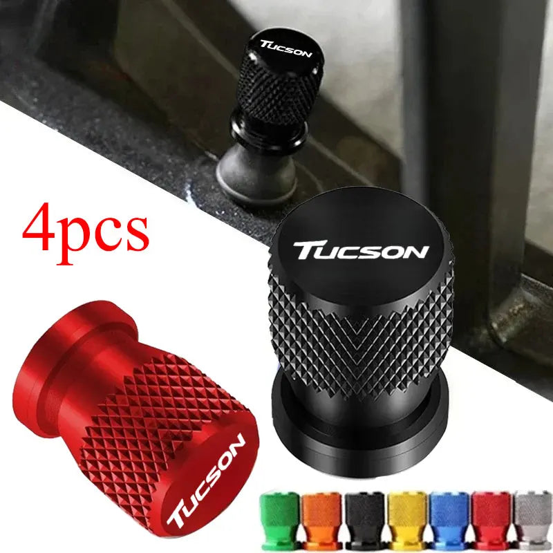 For Hyundai Tucson Accessories Car Wheel Tire Valve Caps Tyre Stem Covers Airdust Waterproof