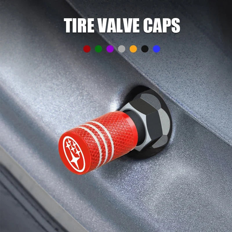 5pcs Auto Accessories for Subaru Forester Impreza Legacy Outback WRX STI Car Tire Valve Cap Wheel Tyre Rim Stem Covers