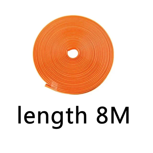8M/ Roll Rim Blades Car Vehicle Color Wheel Rims Protectors Decor Strip Tire Guard Line Rubber Mounding Trim Tire Guard Line