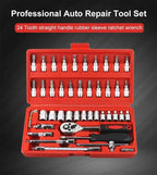 New 46-piece car repair tool kit 1/4 inch socket set