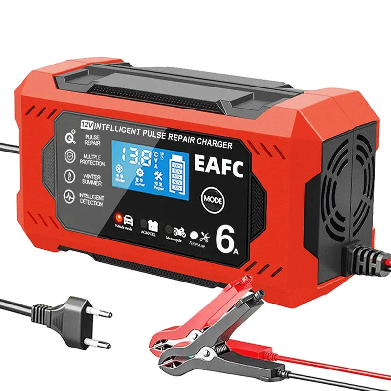 Car Battery Charger 6A 12V Car and Motorcycle Battery Charging Device