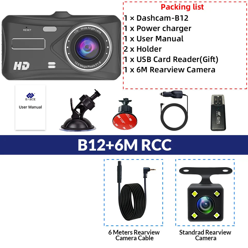 Dash Cam Camera Car HD 1080P Touch Night Vision Video Recorder