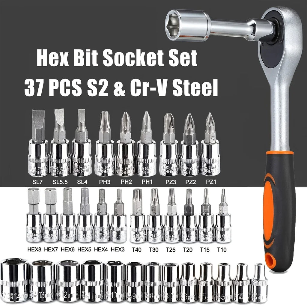 46Pcs Family Tools 1/4 Set Mechanic Tool Kits