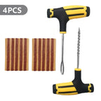 Tire Repair Kit for Car & Motorcycle: Tubeless Puncture Plug Tools with Rubber Strips, Studding Set – Auto/Bike Tire Repair Tool