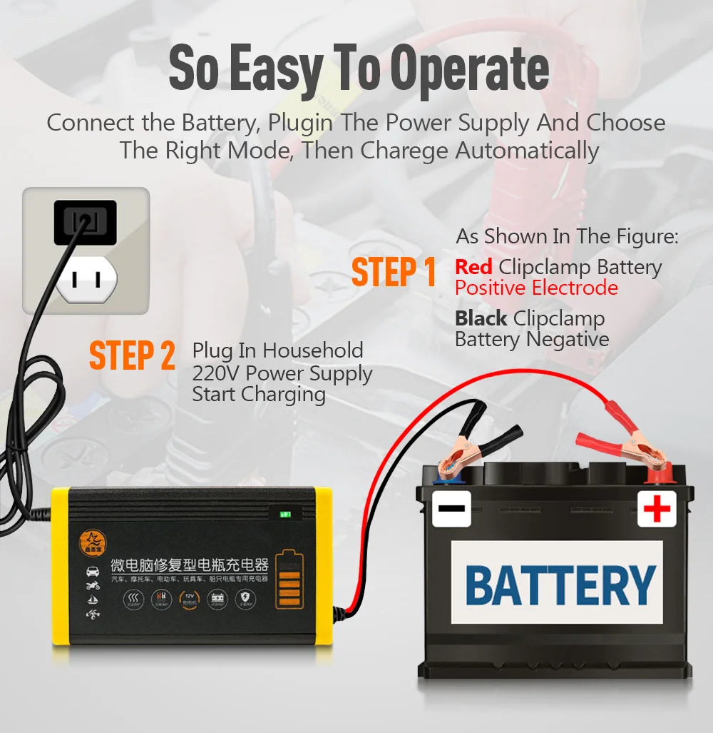 Car Battery Charger 10A 12V Automotive Battery Charger 24V 5A
