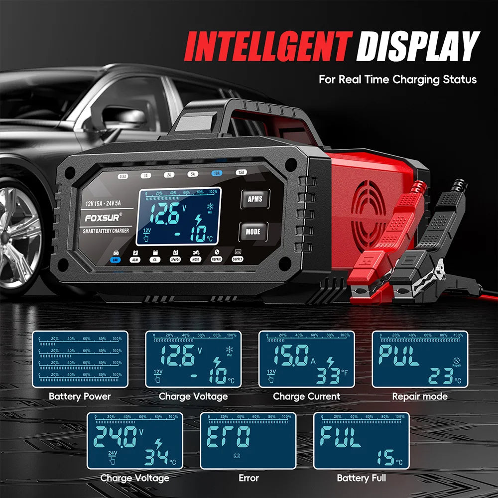 15A 12V 24V 5A Car Battery Charger