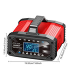 Car Battery Charger for Repair Car Maintainer Full Automatic LCD Display 12V/24V00W