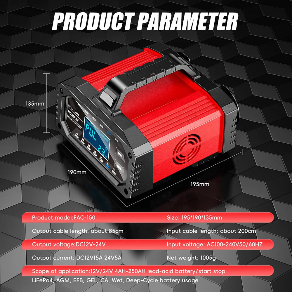 15A 12V 24V 5A Car Battery Charger