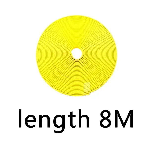 8M/ Roll Rim Blades Car Vehicle Color Wheel Rims Protectors Decor Strip Tire Guard Line Rubber Mounding Trim Tire Guard Line