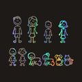 Car Stickers Interesting Family Covering The Body of Fashion Styling Decals Cartoon Creativity Personality PVC,20cm*15cm