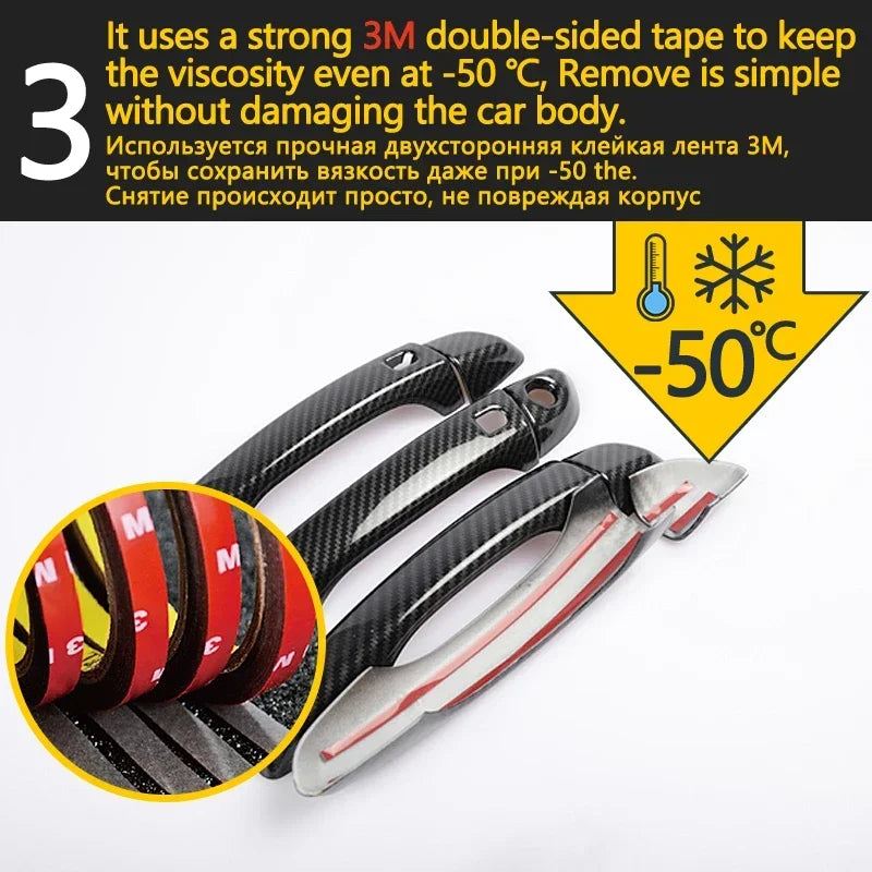 Luxurious Carbon Fiber Exterior Covers For Ford Mercury Mariner MK2 2008 2009 2010 Auto Door Handle Anti Scratch Car Accessories