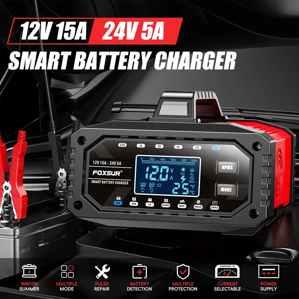 15A 12V 24V 5A Car Battery Charger