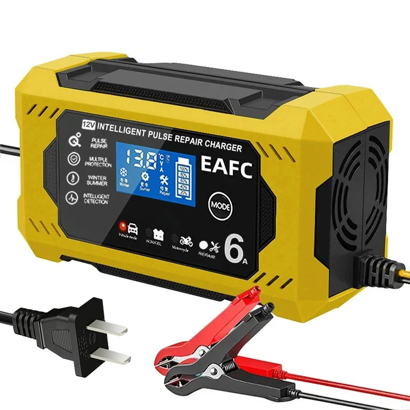 Car Battery Charger 6A 12V Car and Motorcycle Battery Charging Device