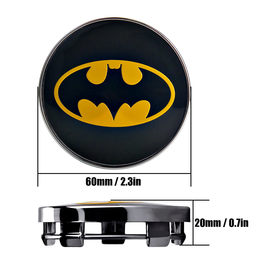 Auto Tuning Batmen Rims Hub Center Cap for Rims Cover 4pcs Wheel Hub Cap 60mm Emblem Cap Sticker Rims Accessories