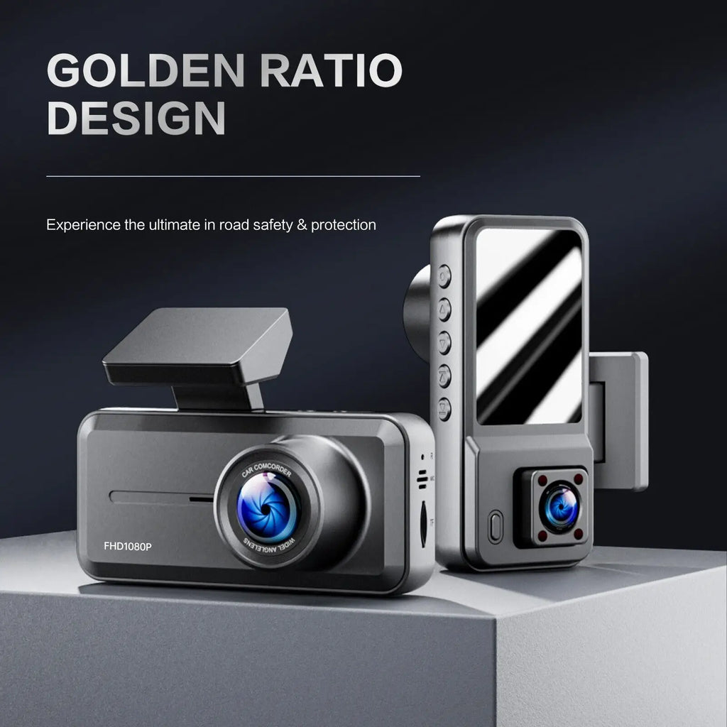 Dash Cam for Cars 3 Channel Car DVR 1080P Camera Video Recorder Front and Rear Inside View Camera