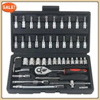 New 46-piece car repair tool kit 1/4 inch socket set