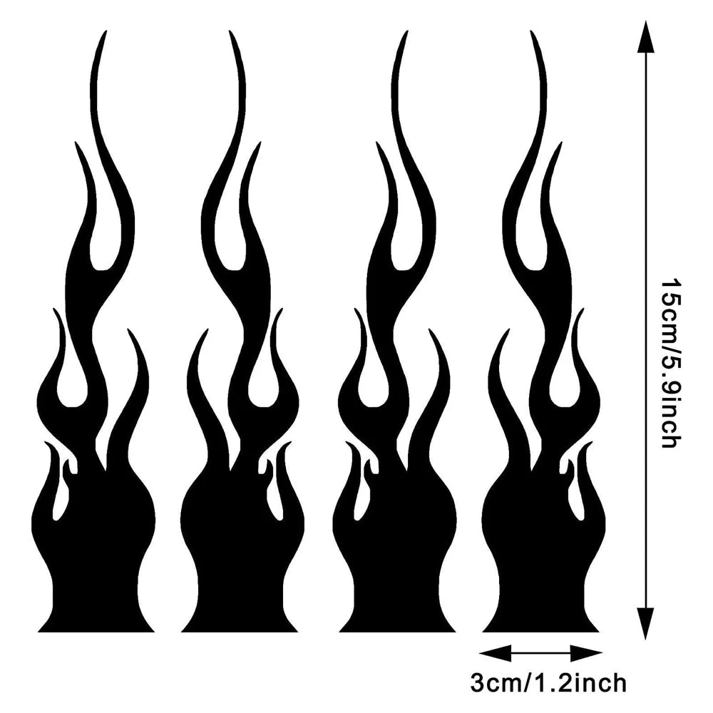 4 PCS/SET Car Stickers Flame Decals Rearview Mirror Bumper Body Scratch Decoration Motorcycle Skateboard Helmet Stickers