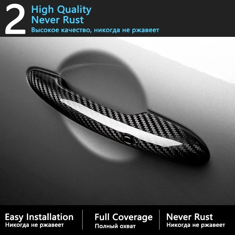 Luxurious Carbon Fiber Exterior Covers For Ford Mercury Mariner MK2 2008 2009 2010 Auto Door Handle Anti Scratch Car Accessories