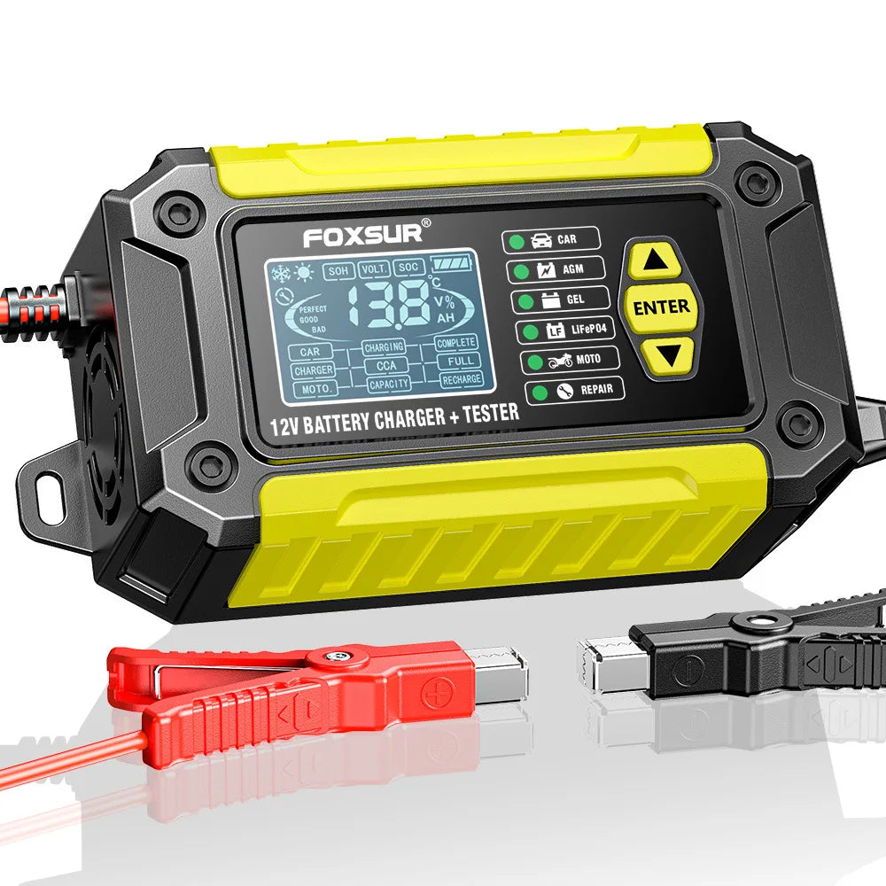 2 in 1 Smart Car Battery Charger System Tester