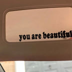 The Text Car Stickers You Are Beautiful Interior Decoration Rear View Mirror Fashion Stickers Creative Sport PVC Vinyl Decals