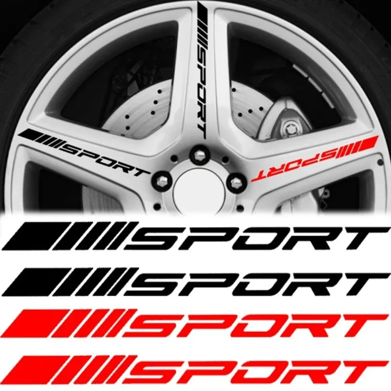 Fashion 4pc Car Stickers Wheels Rims Sport Racing DIY Stripes Decorative Stickers Emblem Car Styling Car SUV Truck Accessories