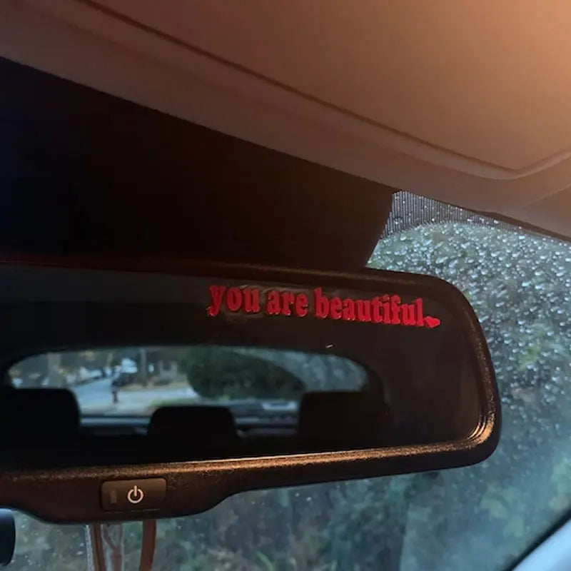 The Text Car Stickers You Are Beautiful Interior Decoration Rear View Mirror Fashion Stickers Creative Sport PVC Vinyl Decals