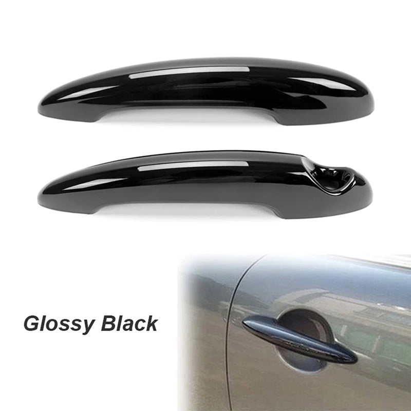 Car Exterior Door Handle Covers For Mini Coupe R58 2011 2012 2013 2014 2015 2 Door Model Carbon Fiber Look Black Accessories