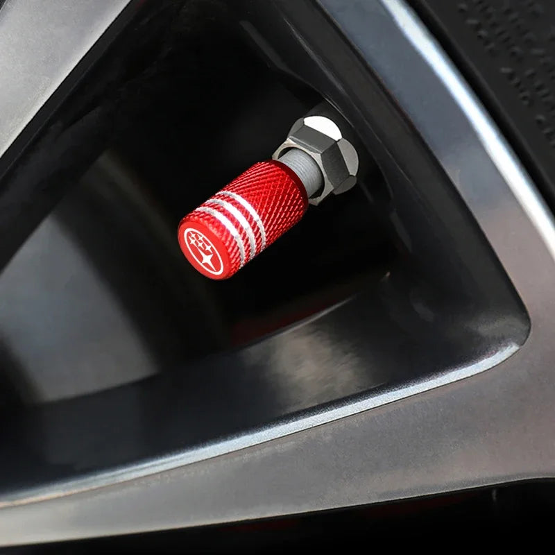 5pcs Auto Accessories for Subaru Forester Impreza Legacy Outback WRX STI Car Tire Valve Cap Wheel Tyre Rim Stem Covers