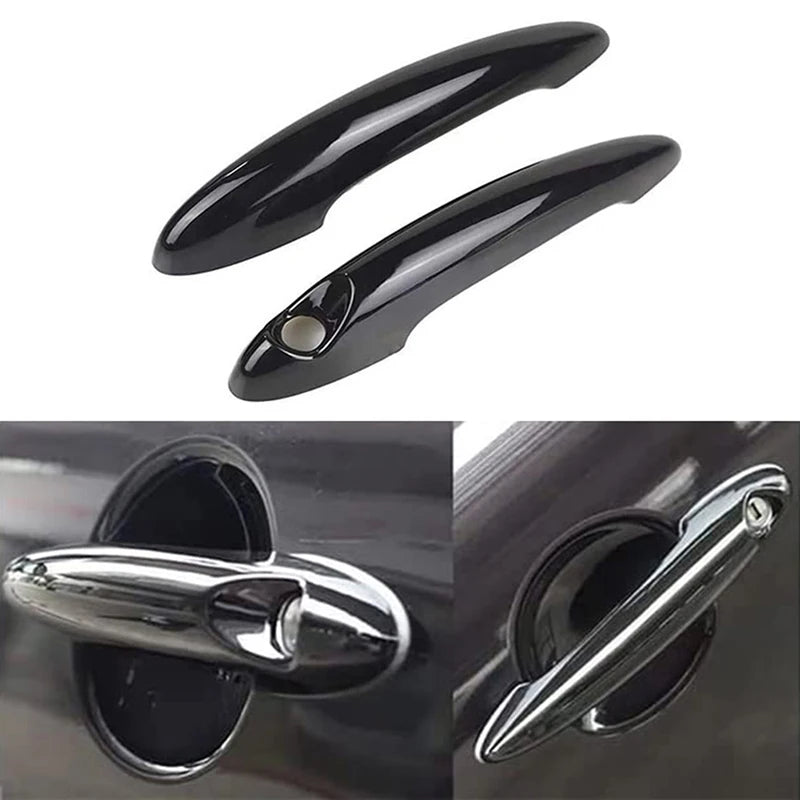 Car Exterior Door Handle Covers For Mini Coupe R58 2011 2012 2013 2014 2015 2 Door Model Carbon Fiber Look Black Accessories