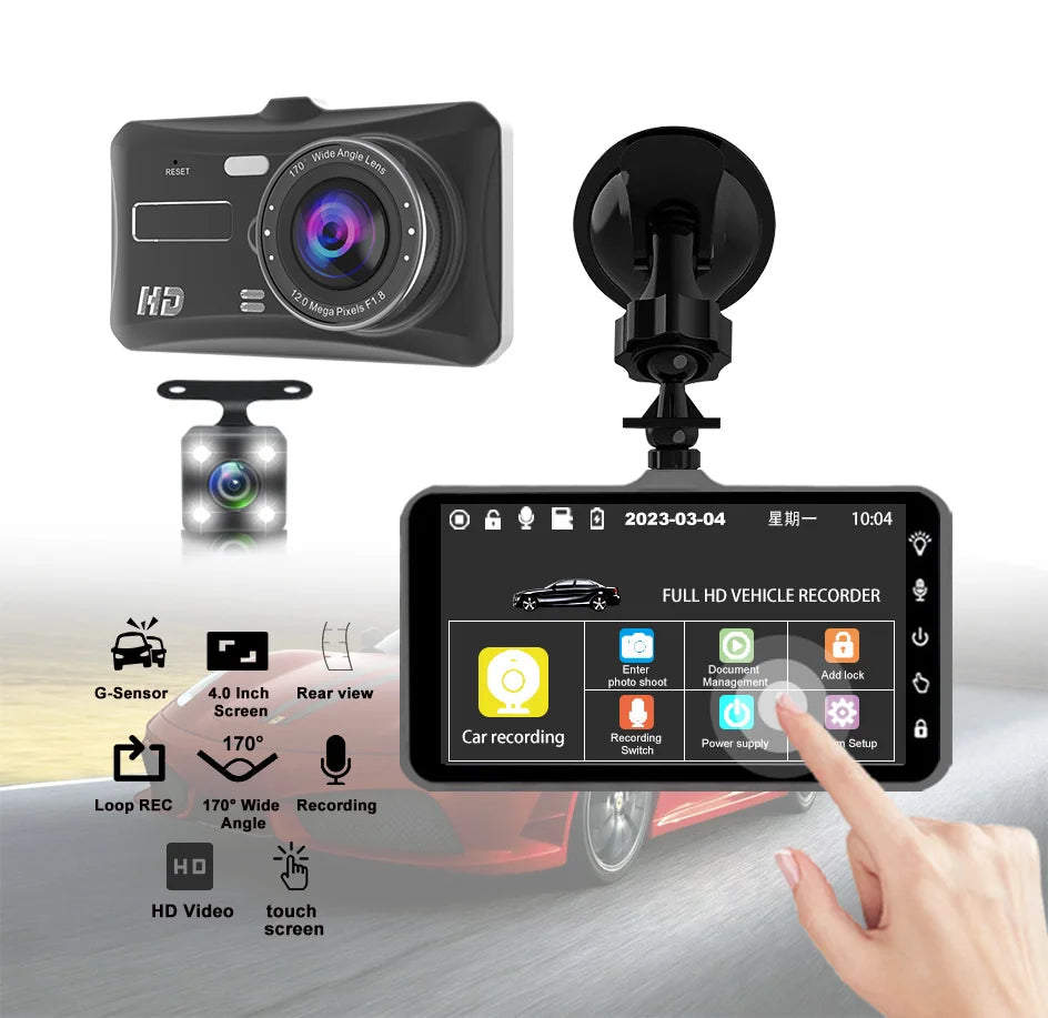 Dash Cam Camera Car HD 1080P Touch Night Vision Video Recorder
