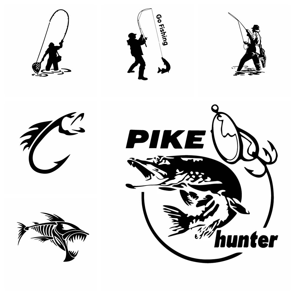 Fishing sticker vinyl Car Stickers Funny Car-Styling For Rear view Mirror Car Head car Windows car Accessories decoration