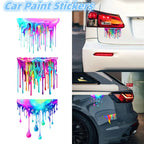 Car Interior Stickers with Dopamine Coloured Fluid Paint Vinyl Reflective Car Stickers for Car Bumpers and Trims