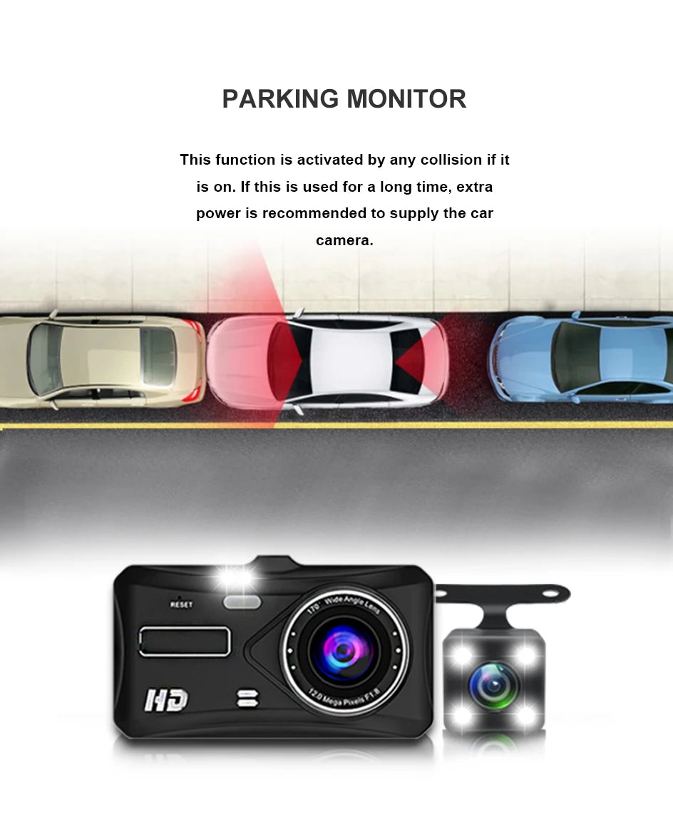 Dash Cam Camera Car HD 1080P Touch Night Vision Video Recorder