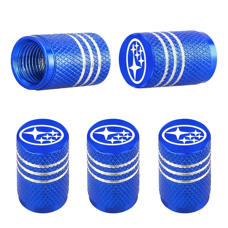 5pcs Auto Accessories for Subaru Forester Impreza Legacy Outback WRX STI Car Tire Valve Cap Wheel Tyre Rim Stem Covers