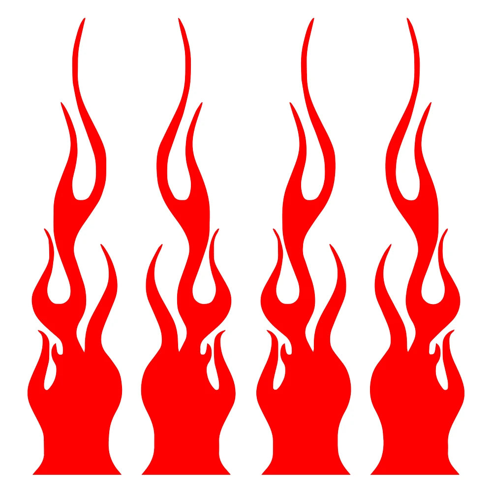 4 PCS/SET Car Stickers Flame Decals Rearview Mirror Bumper Body Scratch Decoration Motorcycle Skateboard Helmet Stickers