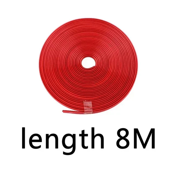 8M/ Roll Rim Blades Car Vehicle Color Wheel Rims Protectors Decor Strip Tire Guard Line Rubber Mounding Trim Tire Guard Line