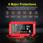 Car Battery Charger 6A 12V Car and Motorcycle Battery Charging Device