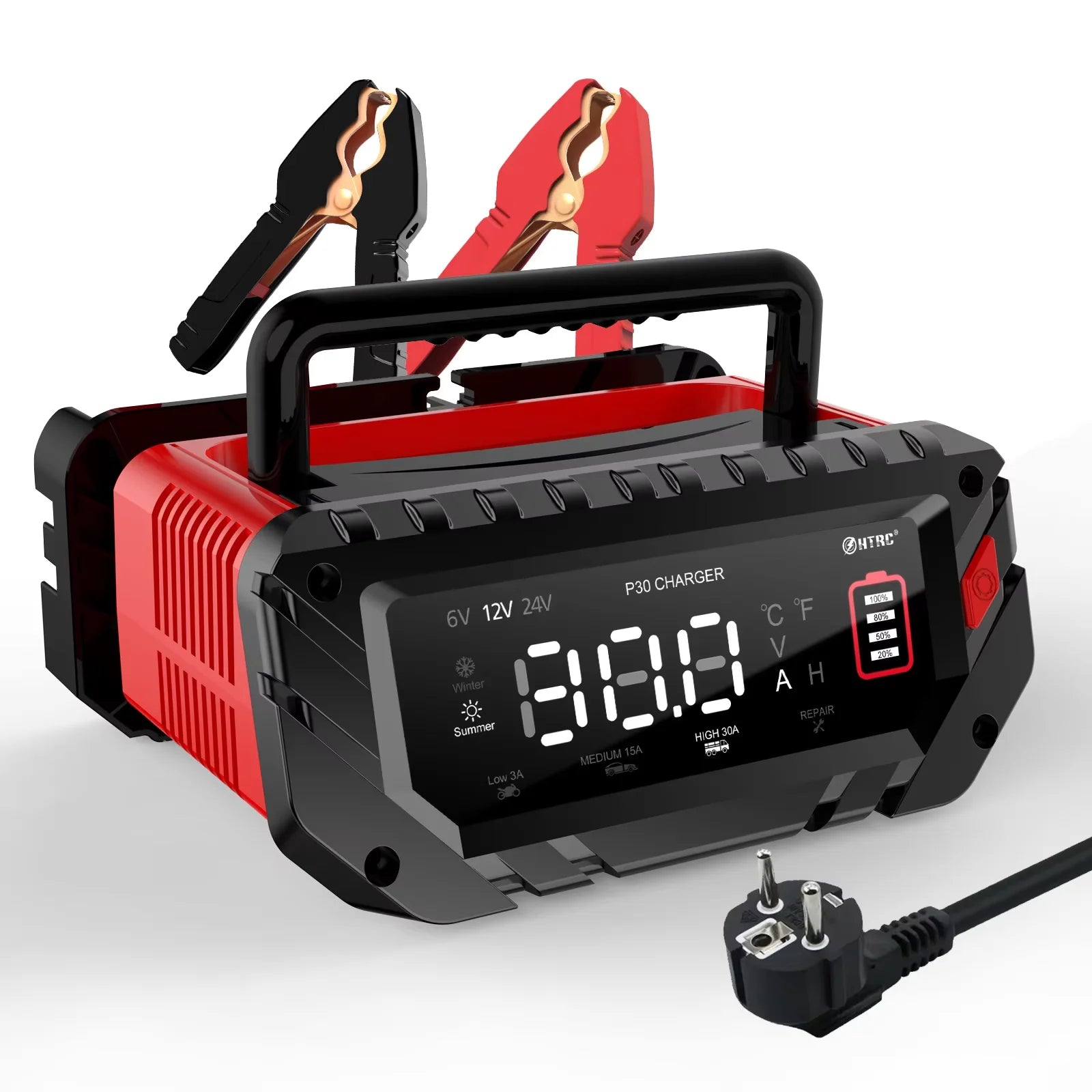 12V/30A 24V/16A Smart Car Battery Charger 6V/10A For Motorcycle