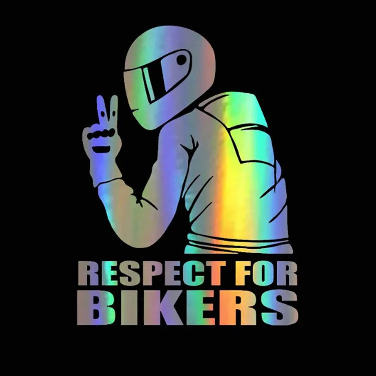Car Stickers 3D Respect for Bikers Waterproof Removable Motorcycle Reflective Sticker Decor Car Rear Windshield Car Accessories