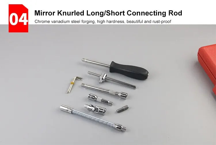 New 46-piece car repair tool kit 1/4 inch socket set