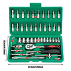 46Pcs Family Tools 1/4 Set Mechanic Tool Kits