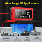 Car Battery Charger 6A 12V Car and Motorcycle Battery Charging Device