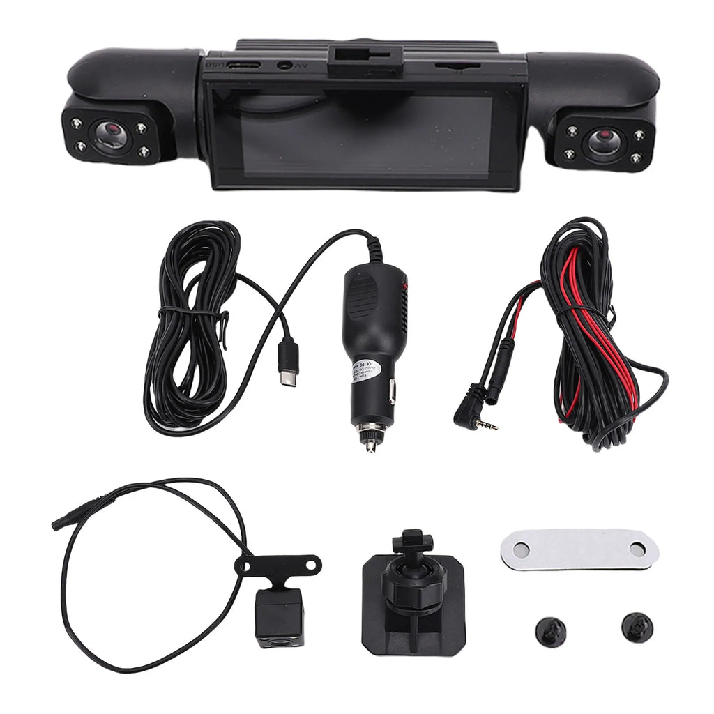 Dash Cam with Rear View Camera 1080P 170° Wide Angle 4 Channel Car Dashboard Camera
