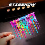 Car Interior Stickers with Dopamine Coloured Fluid Paint Vinyl Reflective Car Stickers for Car Bumpers and Trims